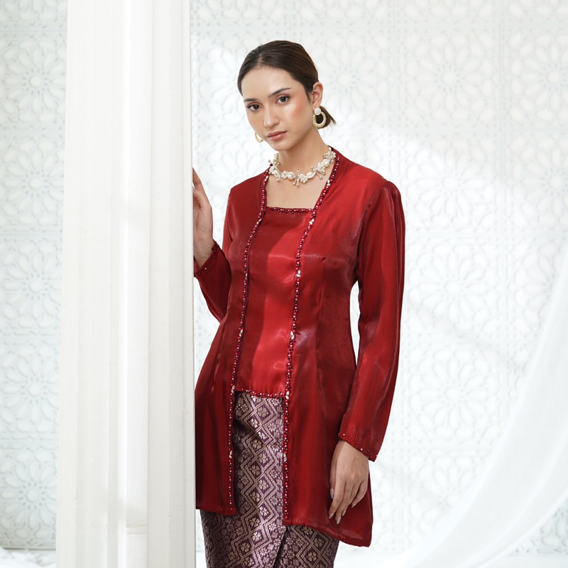 Kebaya Kutubaru Wisuda Modern/Kebaya Bridesmaid/Kebaya Seragam Keluarga/ Kutubaru Polos Jumbo Bigsiz