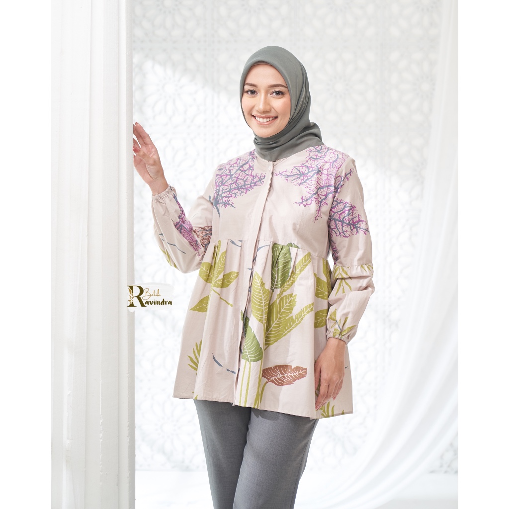 Blouse Batik Daun Motif Ecoprint