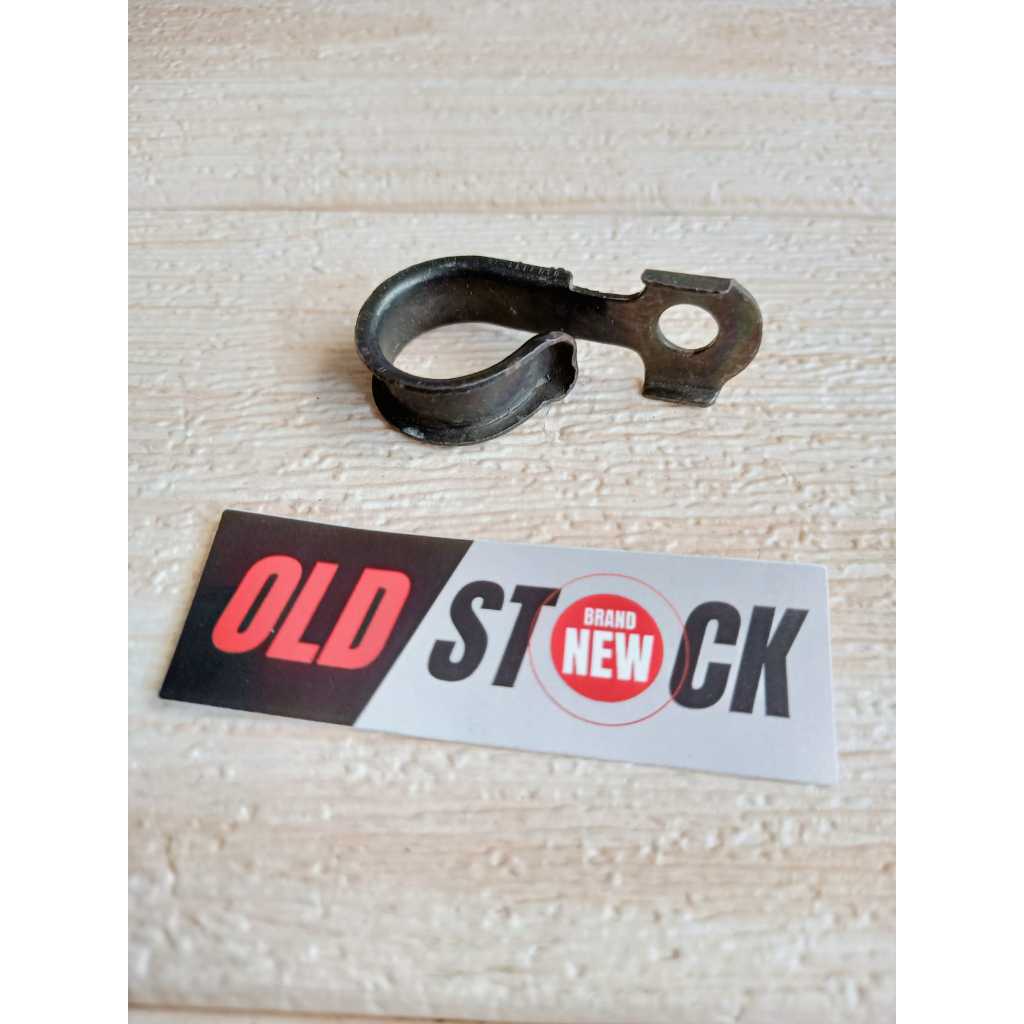 KLEM BRACKET PENGIKAT KABEL REM DEPAN MOTOR GL 100 GL-125 NOS SUKU CADANG