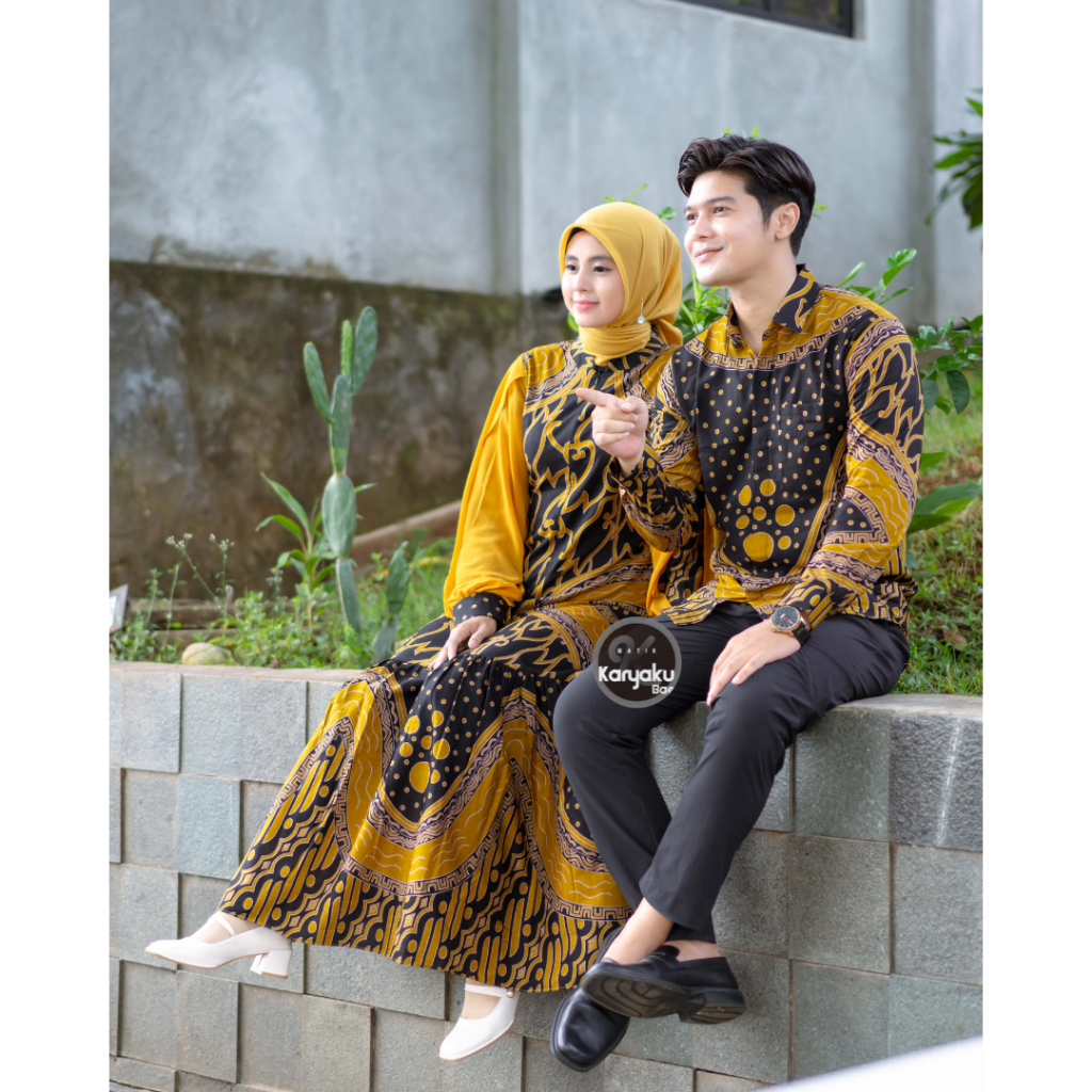 couple gamis batik premium gamis kondangan kemeja batik