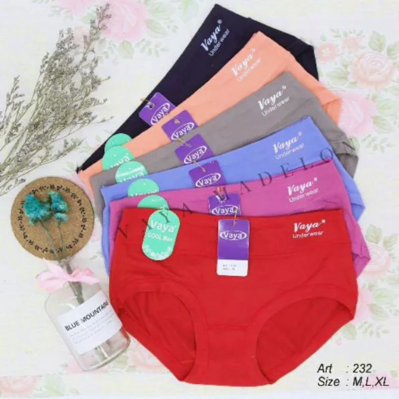 6pc vaya - celana dalam wanita vaya 232 super soft cutting midi/ CD vaya 232 / CD wanita dewasa vaya