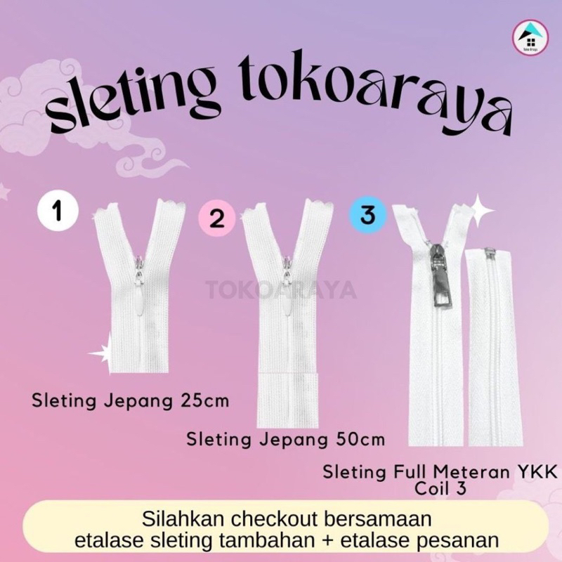 Resleting Tambahan Untuk Sarung/Urung Dalaman Bantal Guling