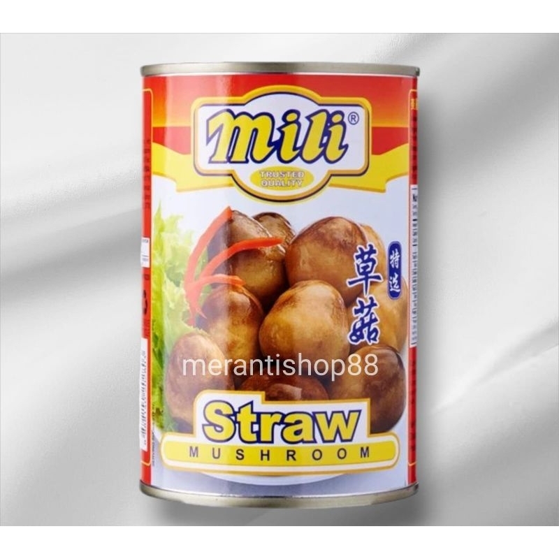 

Mili Straw Mushroom 425gram / Jamur Merang / Mili Brands / Cao Gu 草菇 425gram