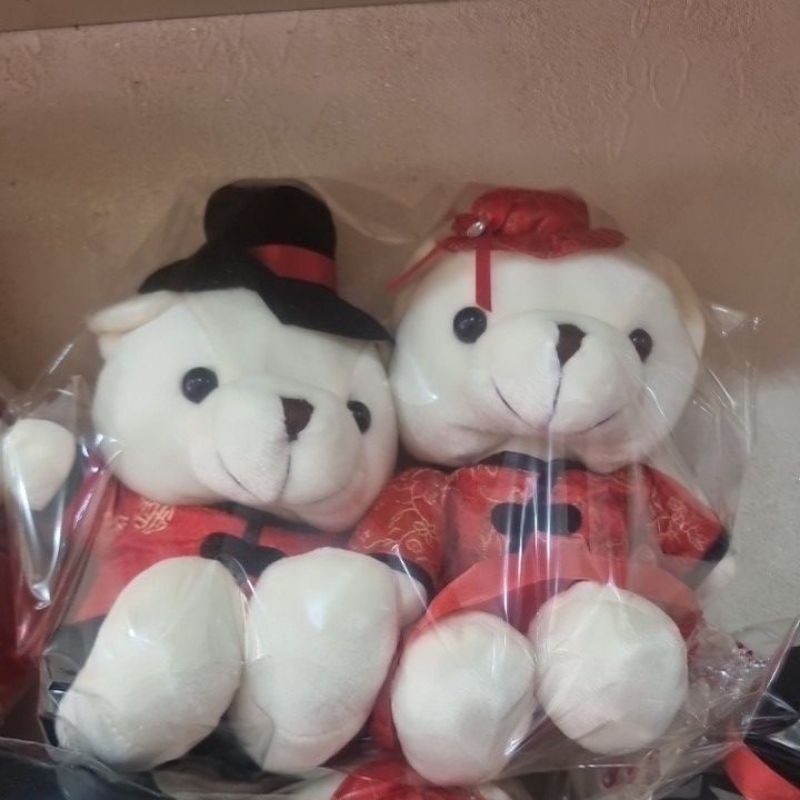 Boneka Teddy Cheongsam Couple Wedding 25cm
