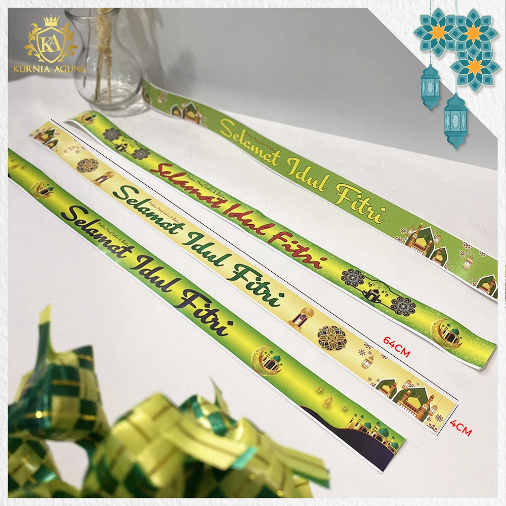 

Pita Parcel Lebaran Selempang Idul Fitri Paper Belt Hiasan Bingkisan 1 Pack 50 Lembar