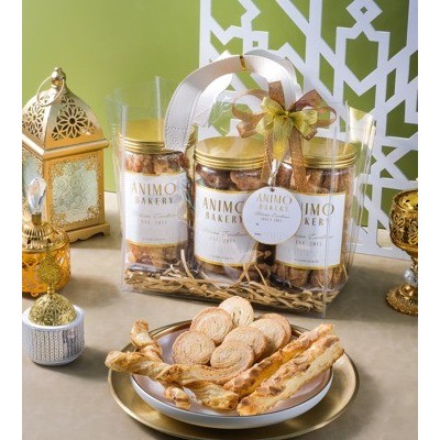 

Animo Bakery Hampers Set 3 Toples Kue Kering (Include Tas)