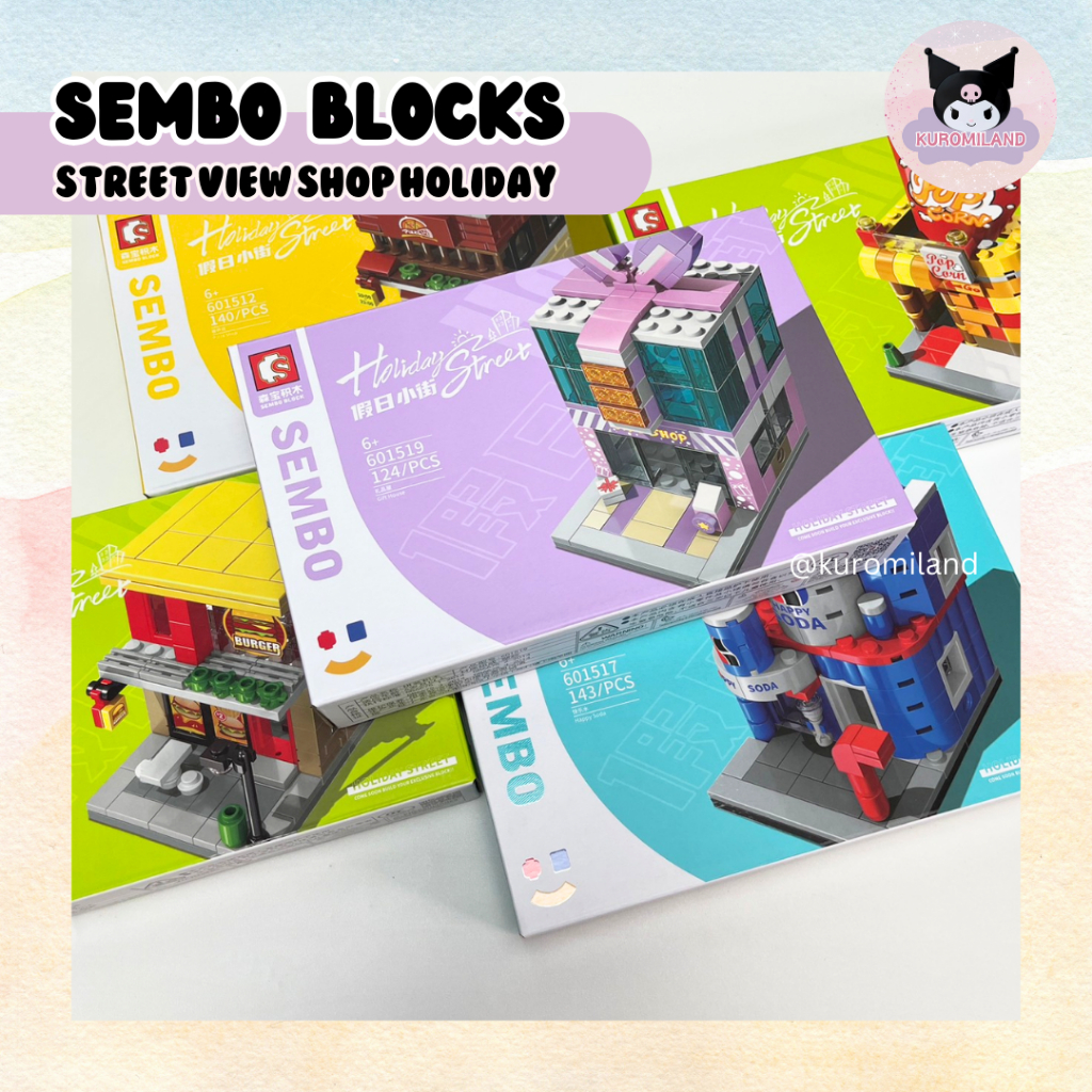 SEMBO BLOCKS Street View Holiday Series - Bricks brick block bongkar susun 100-150 pcs Mainan Edukas