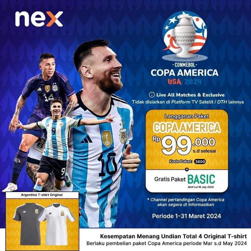 Paket Copa America USA 2024 Nex Parabola Paket CONMEBOL Nex parabola paket 3800