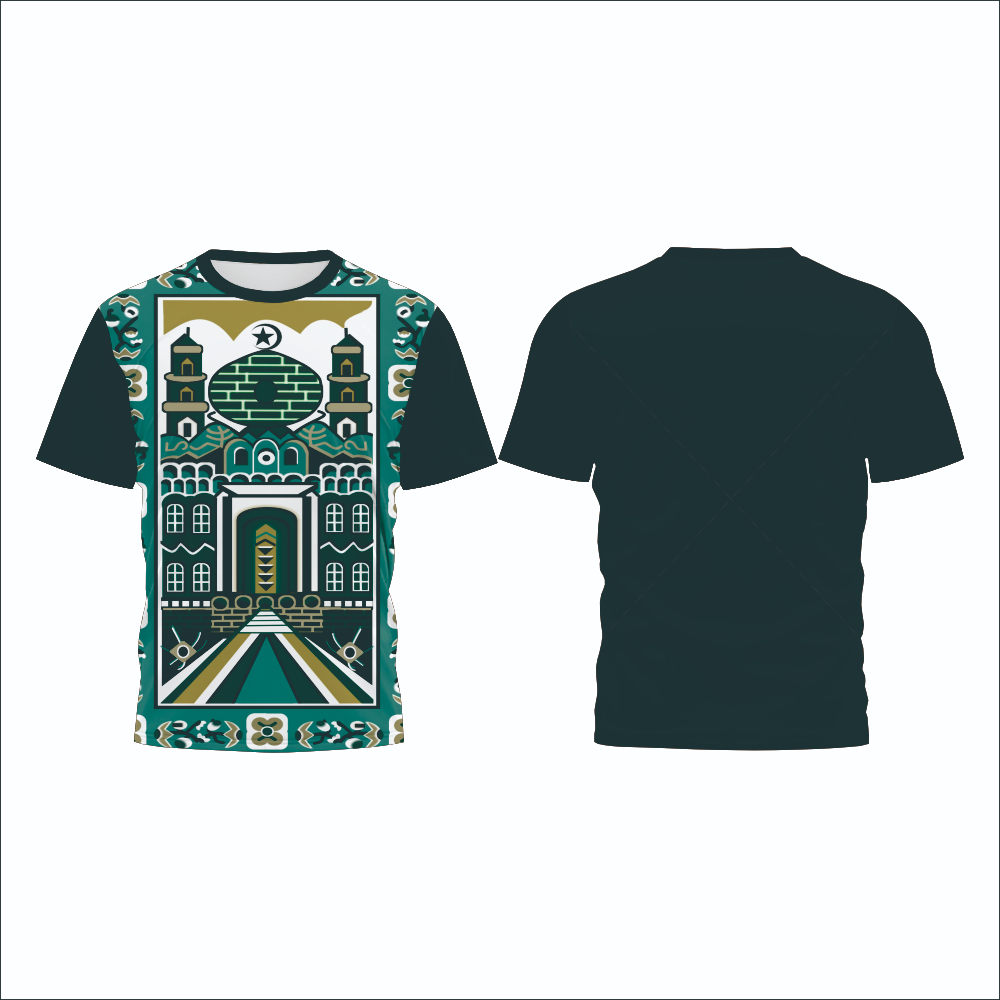 KAOS Sajadah Masjid Hijau Full Print Baju T-SHIRT 3D Premium Terbaik Murah Keren