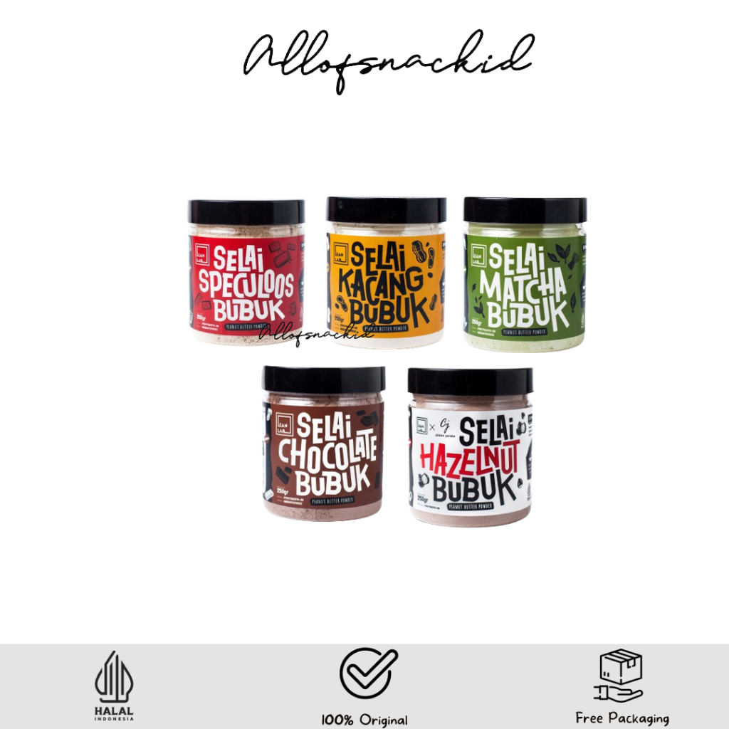 

Lean Lab - Selai Kacang / Spread Powder - 1/3PB Original / Hazelnut / Speculoos / Chocolate - Botol - 250gr