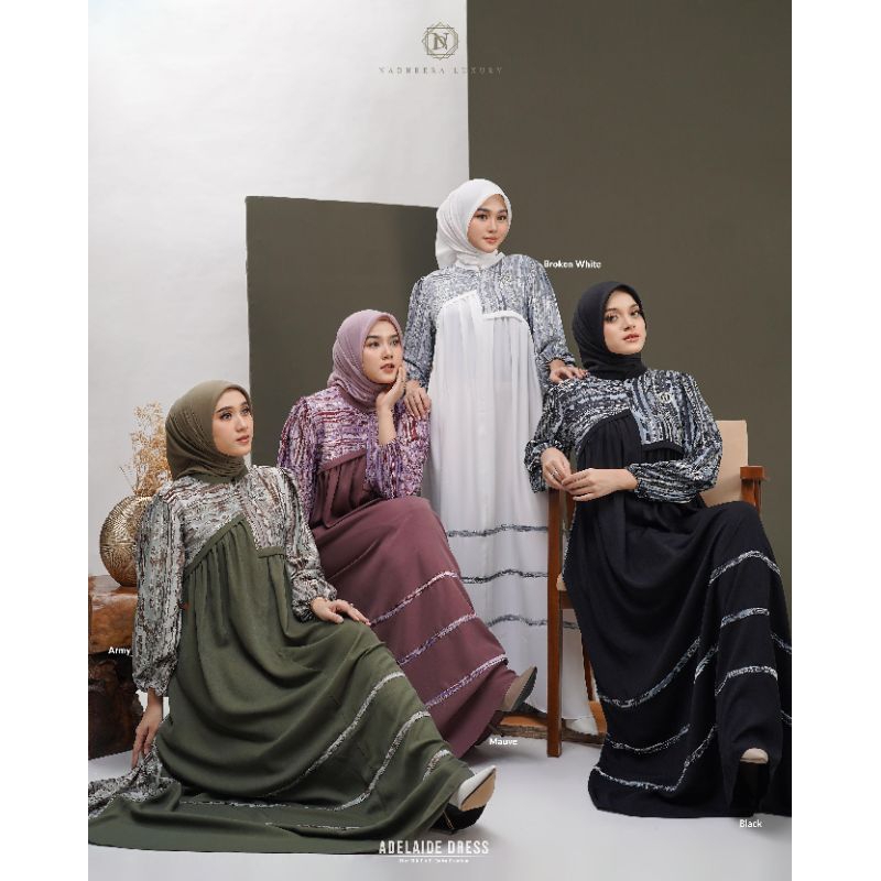 ADELAIDE DRESS BY NADHEERA LUXURY ✔️ COD ✔️ GAMIS TERBARU ✔️ ORIGINAL PRODUK