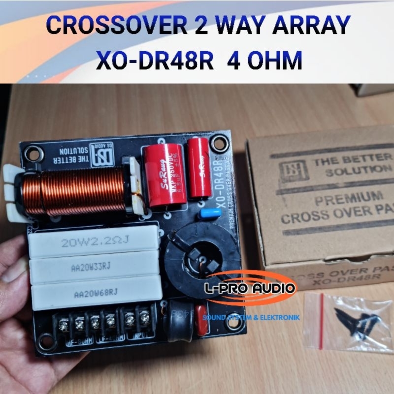 Crossover pasif 2 way XO-DR48R 4ohm midle high cross mid high line array DR48 L-PRO AUDIO