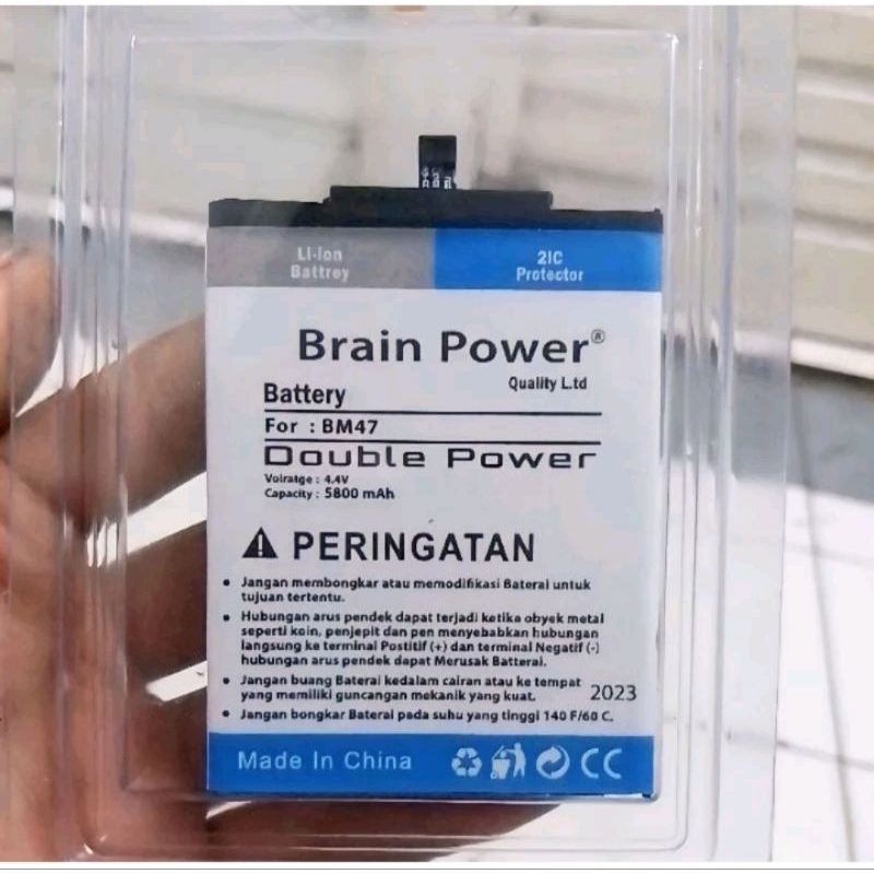 Baterai Batre Brain Power Double Power  BM 47 Xiaomi Redmi 4X Batre Double Power 6400 mAh / Batre xi