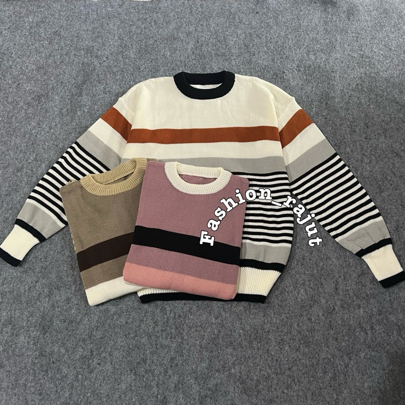 Jayana Sweater Rajut Wanita Stripe