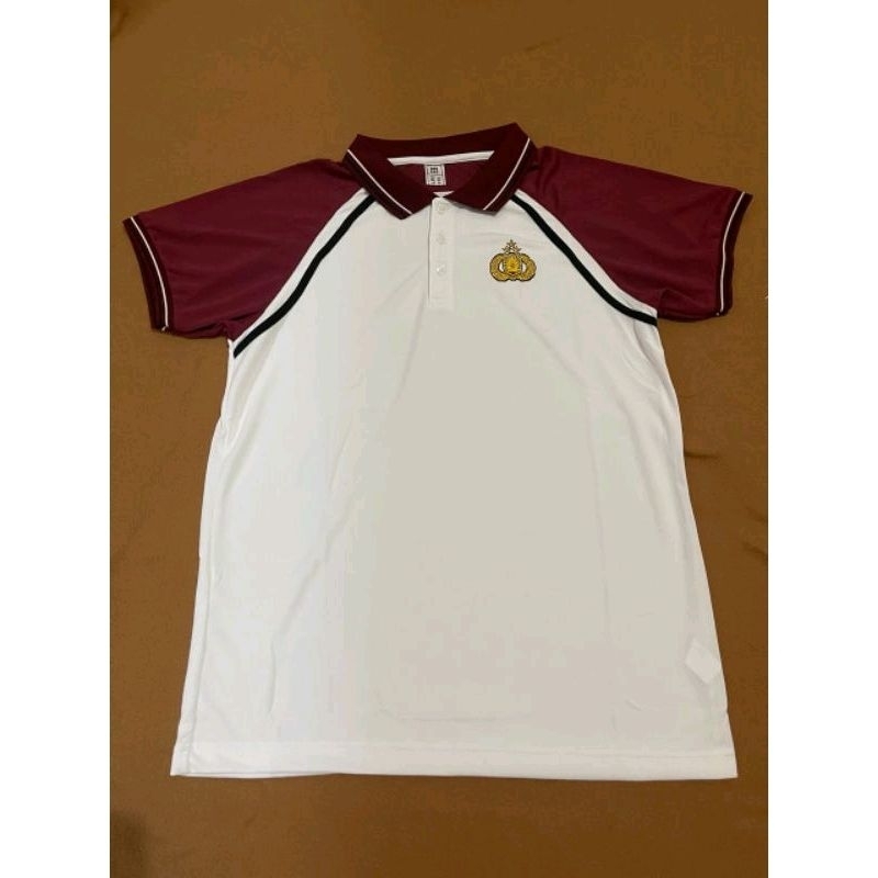 1 Stel Baju Training Olahraga Polri Merah Putih Lengan Pendek