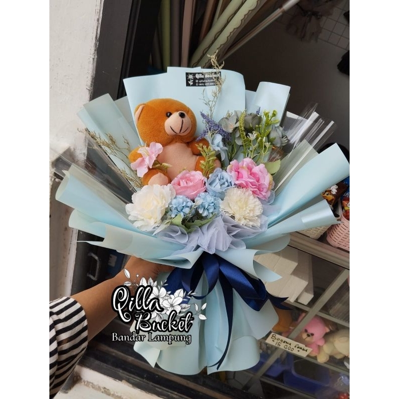 Bucket Bunga Artificial | Bucket Bunga Boneka | Bucket Bunga Wisuda