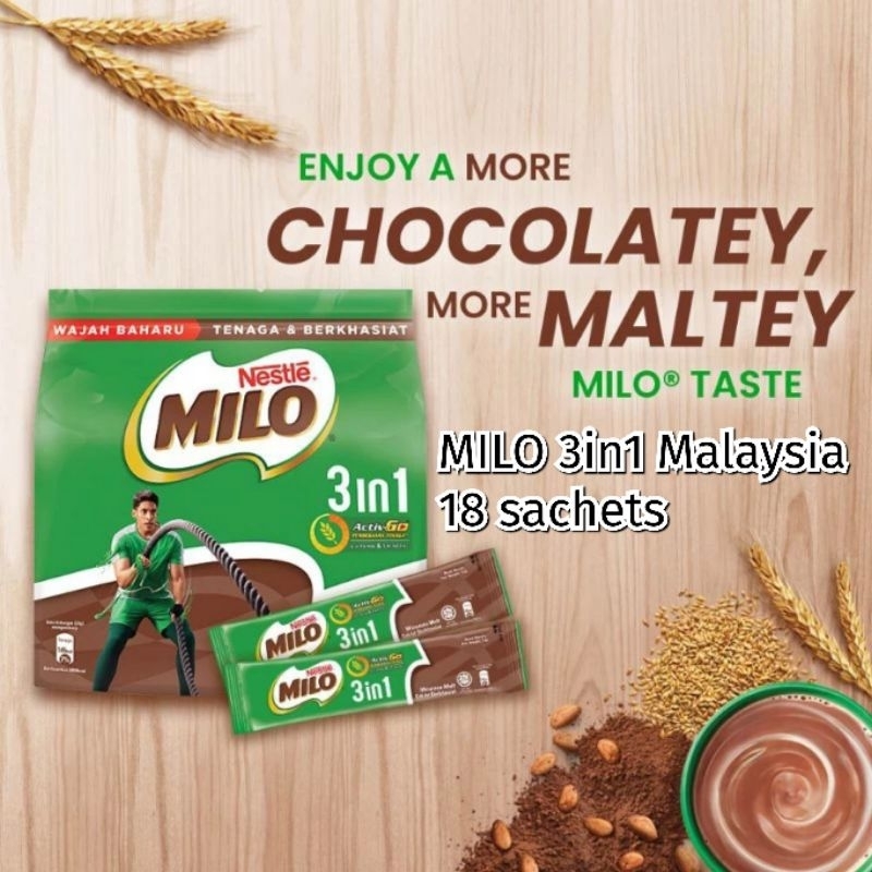 

Milo 3in1 Malaysia 18 stik Susu MILO Import 3 in 1 Active Go