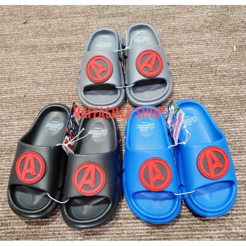Sandal Zandilac Anak Laki Marvel Avengers Sandal Cowok Slip On Tebal Empuk