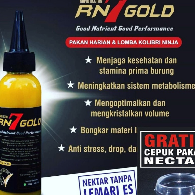 Berkualitas Tanpa Mahal RAPID NEKTAR NECTAR RN7 GOLD RN7GOLD PAKAN MAKANAN BURUNG KOLIBRI KONIN SOGO