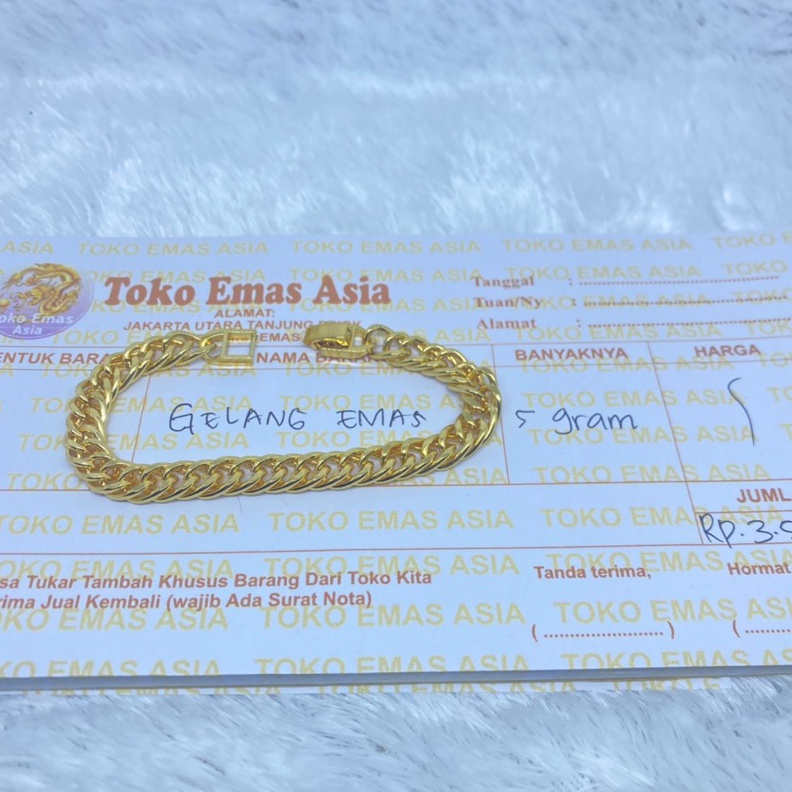 1212 STOK READY virallll Gelang tangan wanita rantai emas 5 gram kadar 7 free surat
