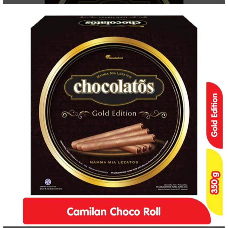 

Gery Chocolatos Gold Edition Wafer Roll Can 350Gr