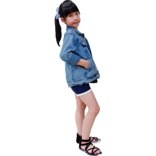 Promo Jaket Jeans Denim Outdoor anak remaja Unisex - Jfashion Shens girl - Navy Blue M Limited