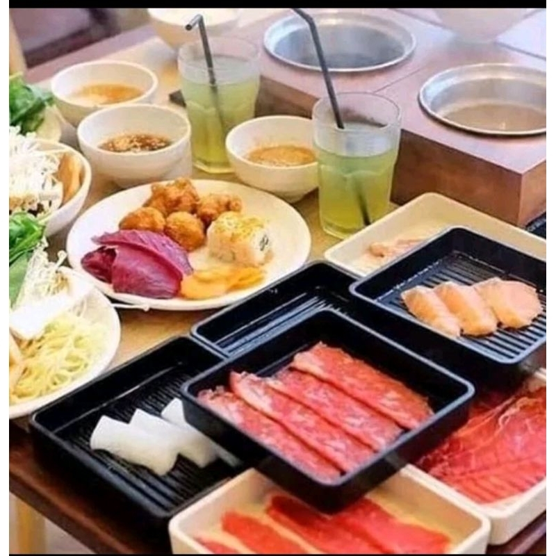 Piring Kotak Susun Shabu Melamin P4808 Golden Dragon