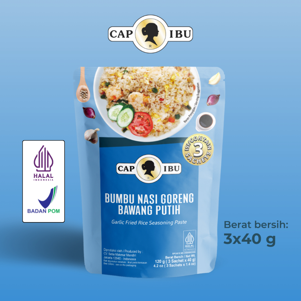 

CAP IBU Bumbu Nasi Goreng Bawang Putih Pouch Sachet 40g x 3 pcs