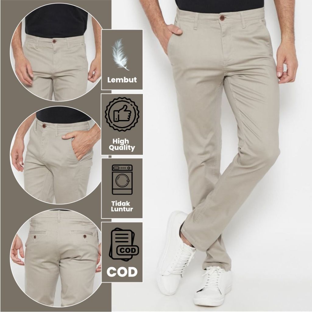 Celana Chinos Panjang Pria Dewasa Premium Cardinal Standar Reguler Original 100% Tebal