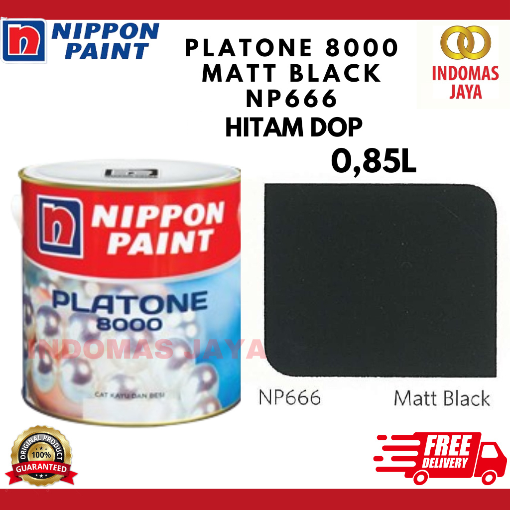 NIPPON PAINT PLATONE 8000 MATT BLACK NP666 0,85L