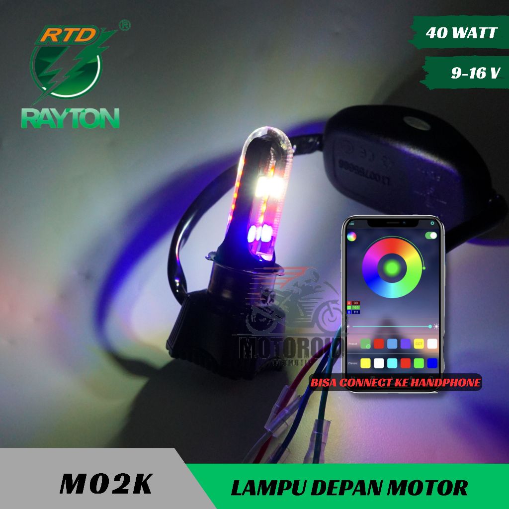 Lampu Utama Motor LEDHeadlamp Bohlam RTDM02K original RBW HID WIRELLES motor