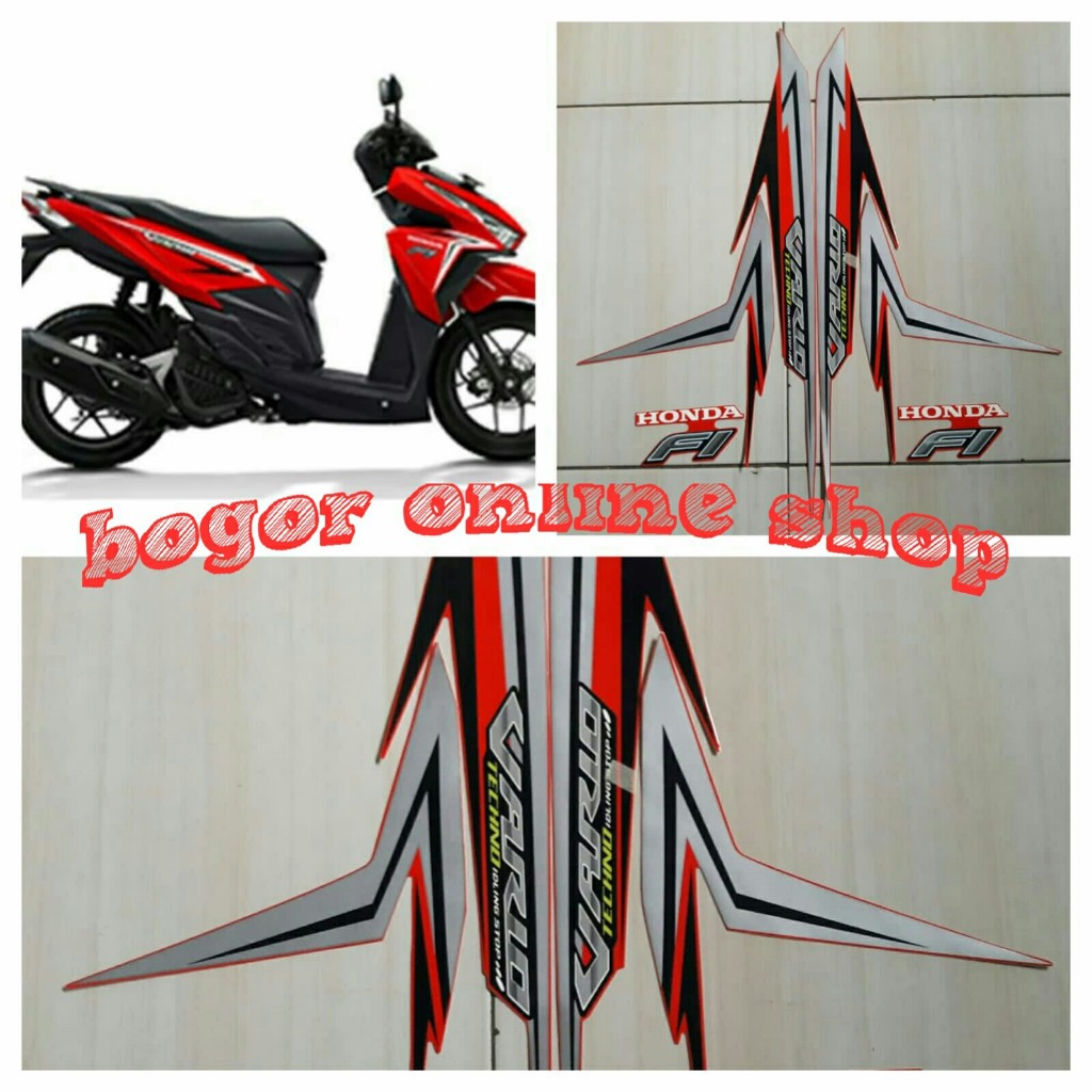 stiker motor vario techno 125 fi iss 2016 merah