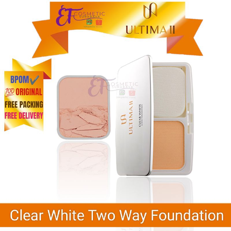ULTIMA II Clear White Two Way Foundation Fullsize | Refill - Bedak Padat Dijamin Original
