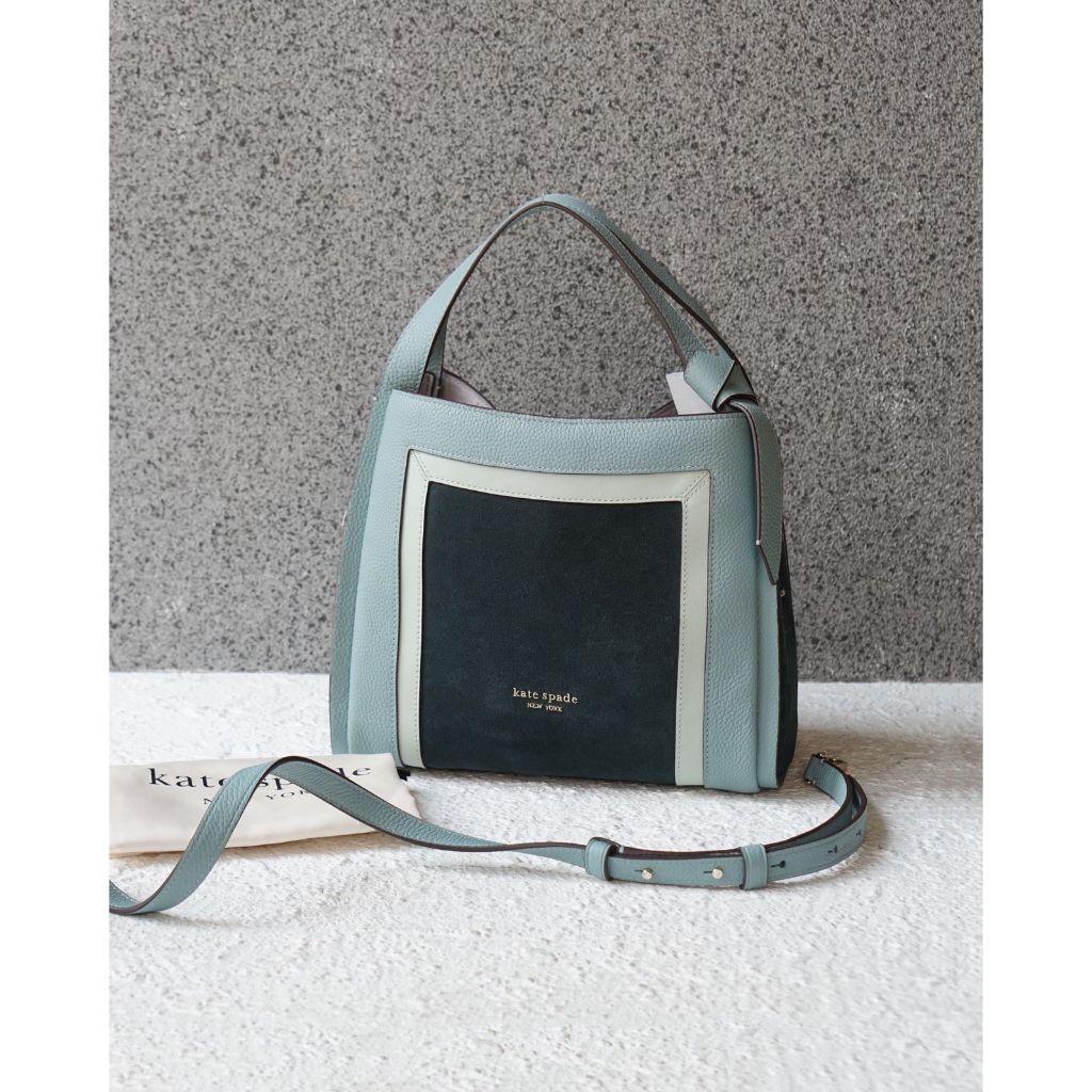 KATE SPADE knott colorbloked medium crossbody agean tea