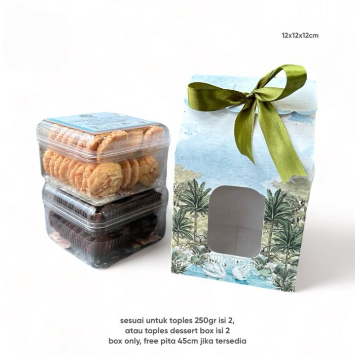 

(10 pcs) kardus toples 250 gram isi 2 dus kue kering idul fitri box nastar hampers lebaran dus kotak kemasan cookies 12x12x12 cm