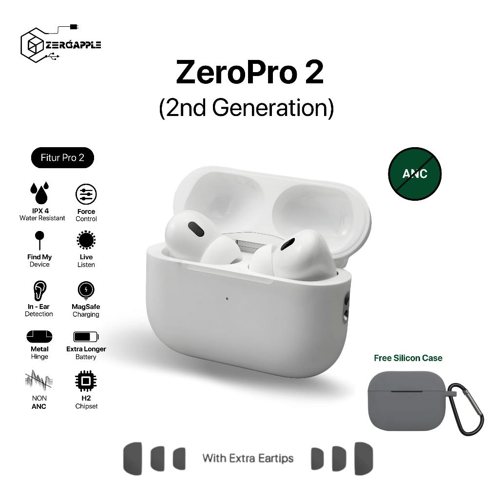 Earphone ZeroPods Pro 2 NON ANC Transparency - Headset Bluetooth Pro 2 Free Silicone Case pods pro 2