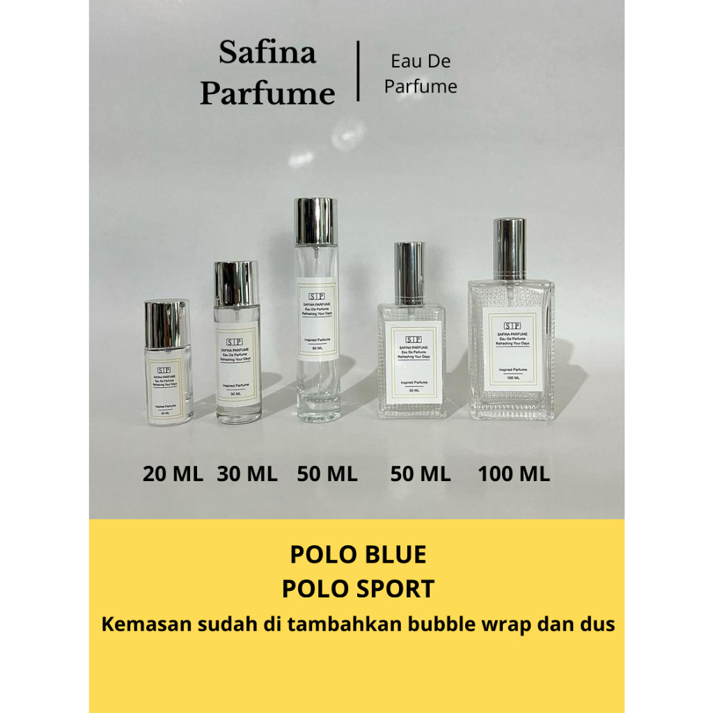 Parfum Refill Polo Sport/Polo Blue Pria Aroma Maskulin Segar Dan Tahan Lama Inspired By Safina Parfu