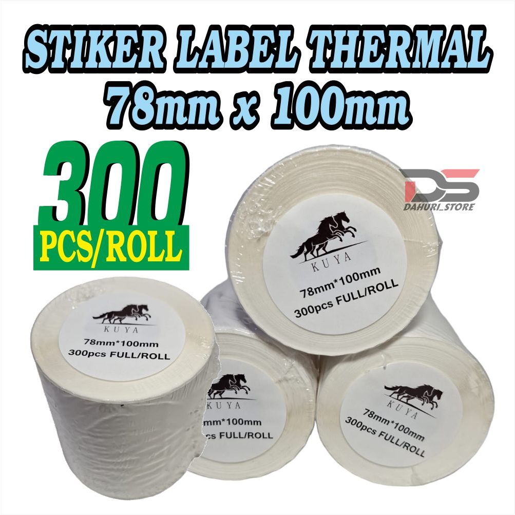 

DIJAMIN BAGUS!!! HARGA per'1 ROLL, STIKER LABEL BARCODE/STIKER RESI THERMAL 78X100MM ISI 300PCS/LEMBAR