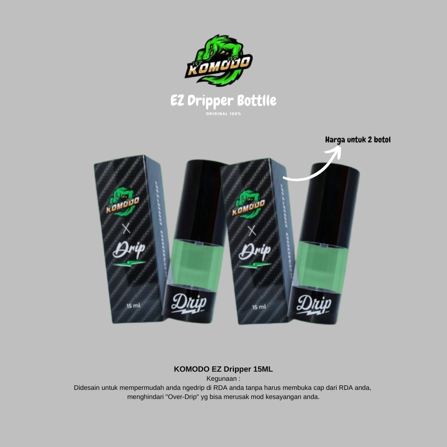 KOMODO Botol kosong 15ml isi ulang liquid anti bocor / isi 2 botol