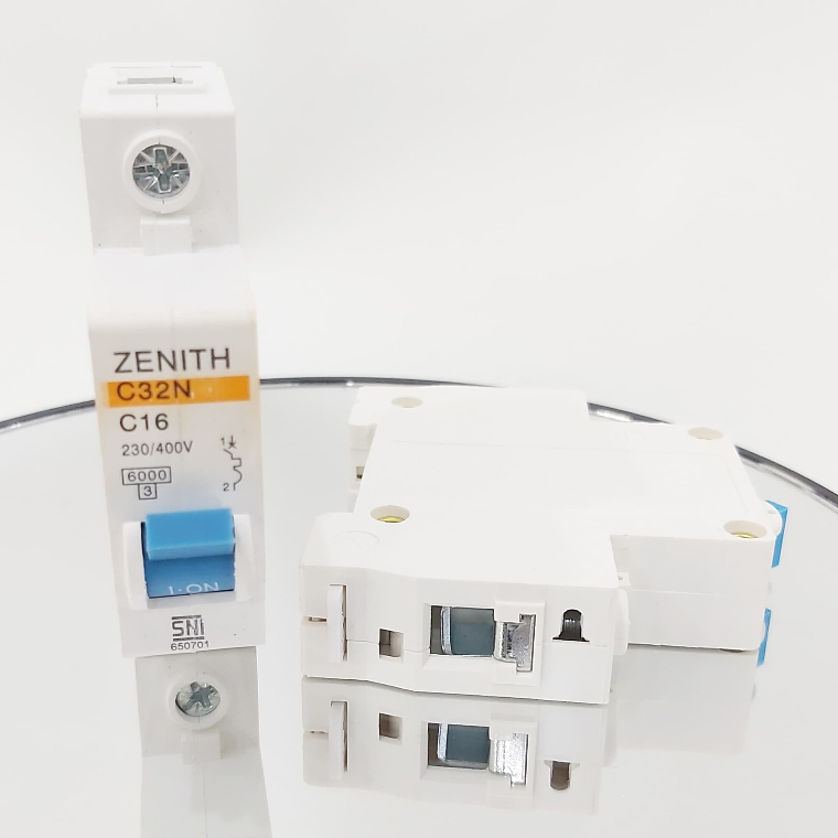 MCB LISTRIK ZENITH 1P 16A / MINI CIRCUIT BREAKER 16 AMPERE 1P 1POLE ZENITH