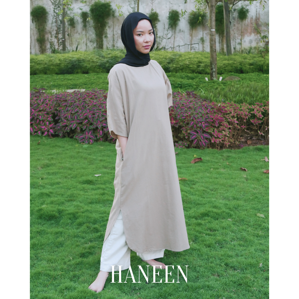 HANEEN Aluna Premium Linen Tunik / Tunik Wanita /  Linen Dress