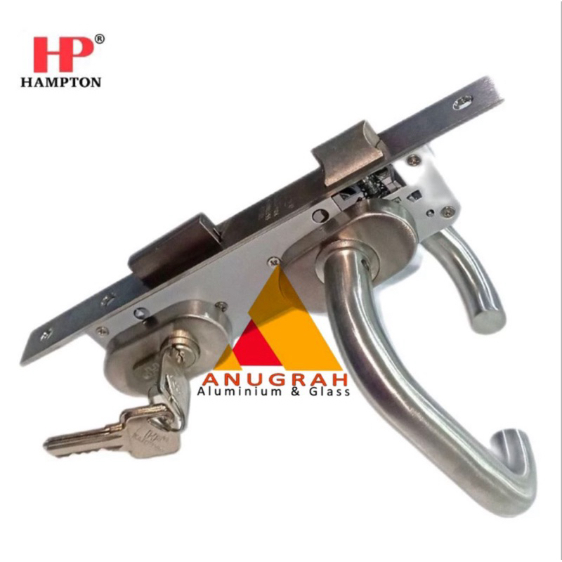 Kunci + Handle Hampton 3085 Komplit Set Pintu Aluminium