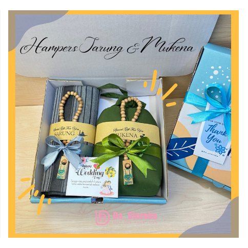 HAMPERS SARUNG MUKENA TASBIH HADIAH WEDDING ENGAGEMENT ANNIVERSARY / HAMPERS WEDDING COUPLE SARUNG M