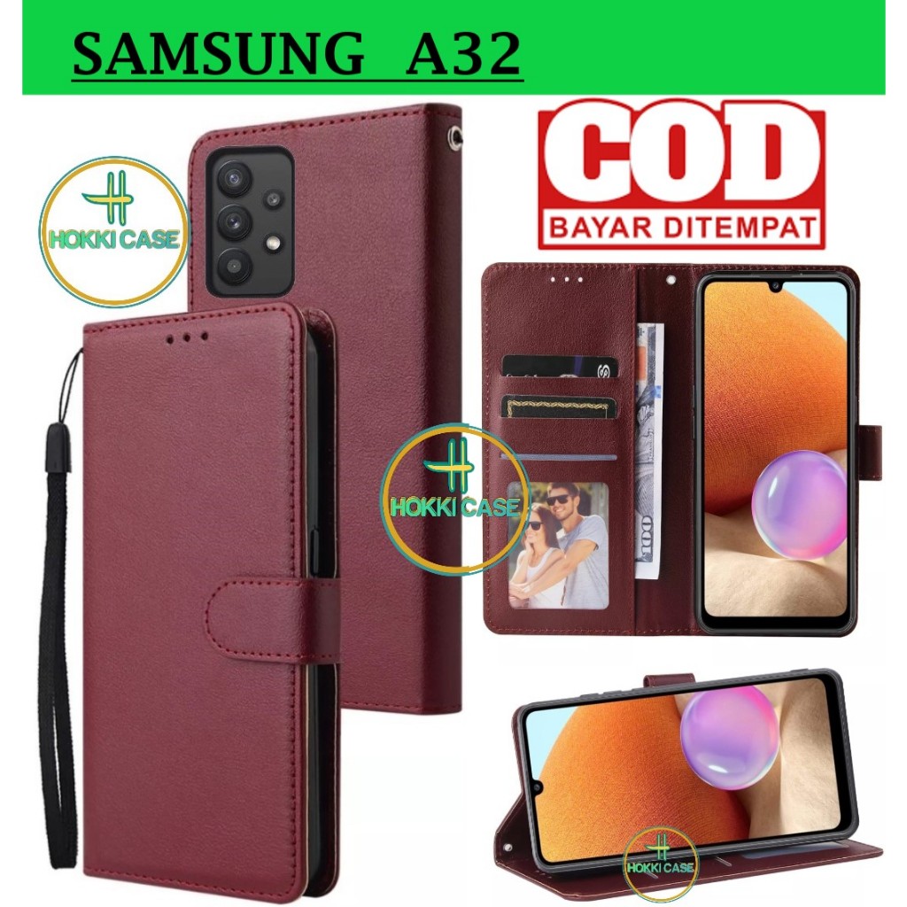 Flip Case SAMSUNG A32 4G Case Wallet Kulit Casing Dompet Case Wallet Leather Flip Case SAMSUNG A32 4