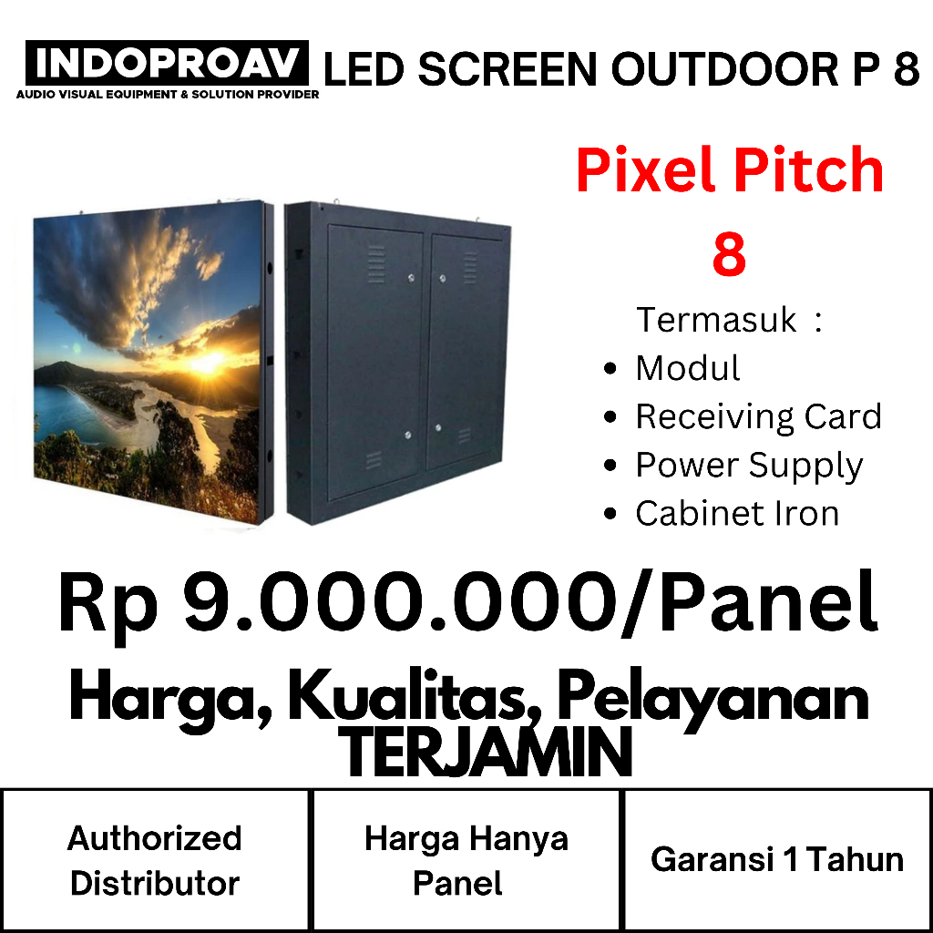 VIDEOTRON OUTDOOR P8 PER PANEL 96x96 cm