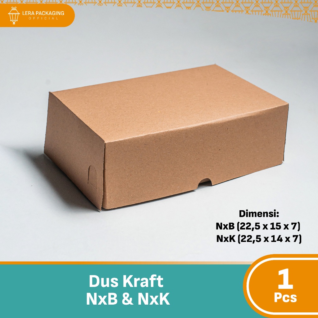 

NX - Dus Kotak Kraft Coklat/Dus Kotak Kue/Kotak Nasi/Kotak Snack - Non Laminasi