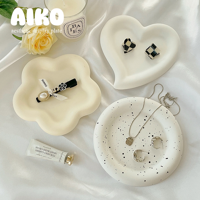 [TEMARUMA] AIKO Aesthetic Concrete Tray / Nampan perhiasan Aksesories / dekorasi props / Concrete Pl