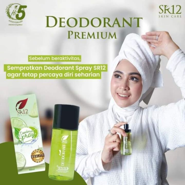 (Kemasan Baru) SR12 DEODORANT SPRAY PREMIUM PENGHILANG BAU BADAN PEMUTIH KETIAK ALAMI PRIA WANITA TE