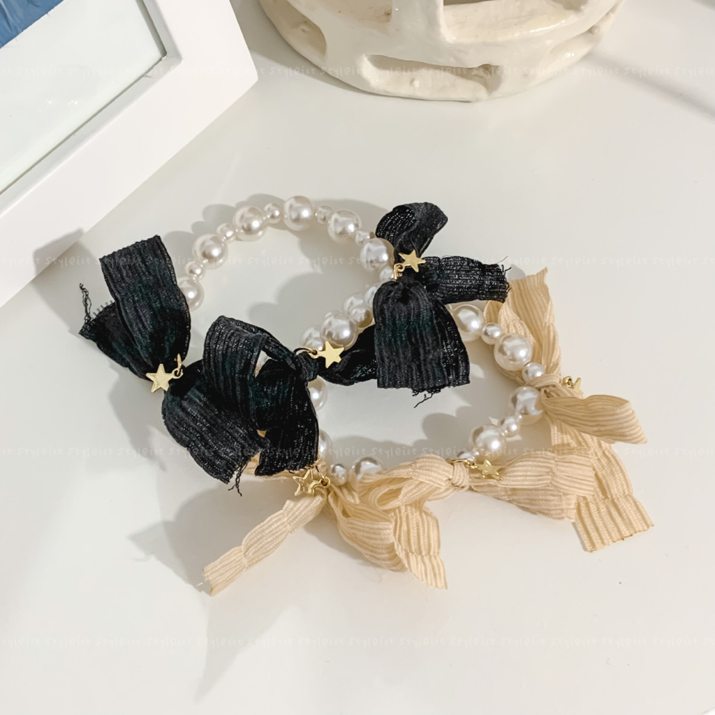 Classic Pearl Hair tie | Pearl, Ribbon