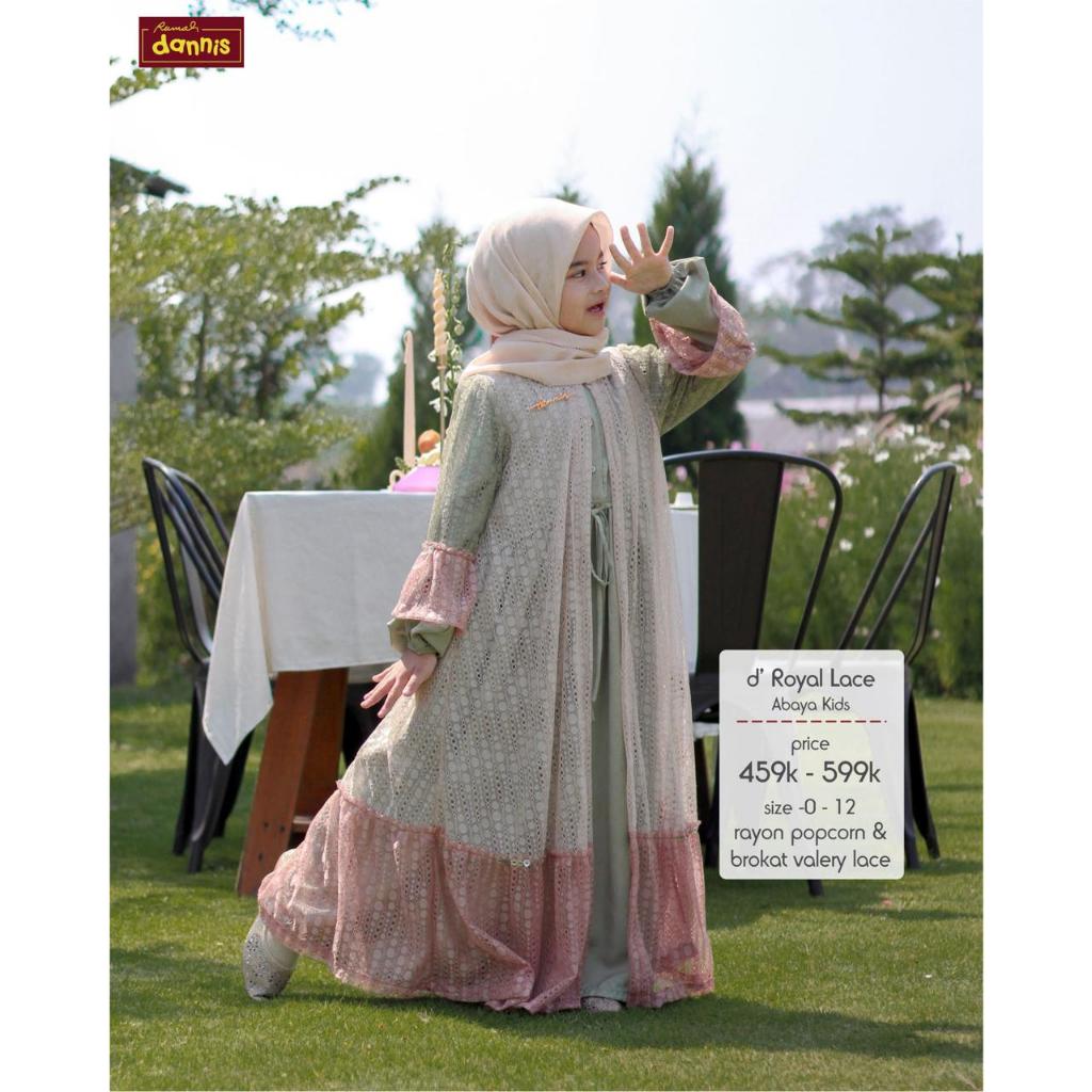 Baju Dannis Terbaru Abaya Anak D' ROYAL LACE Sarimbit Couple Keluarga Size 1